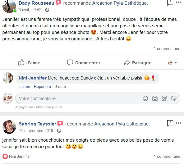Captures des recommandations de Dady Rousseau et Sabrina Teyssier concernant le maquillage et les prestations de Jennifer.