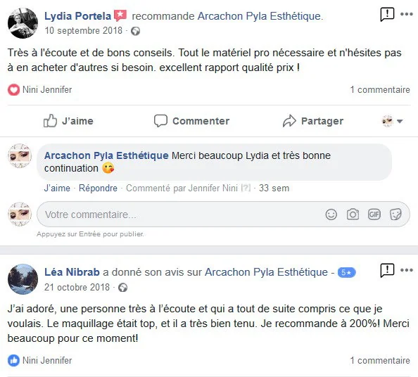 Captures des recommandations de Lydia Portela et Léa Nibrab concernant l’écoute, les conseils et la tenue du maquillage.