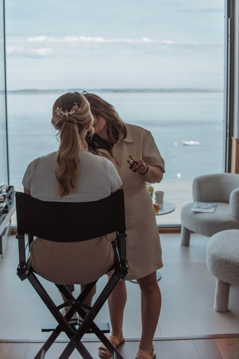 Séance de maquillage avec vue sur le Bassin